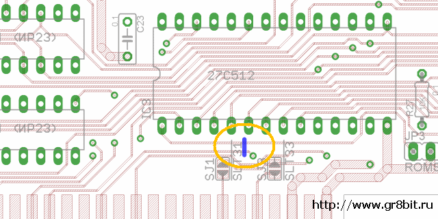 Two conductor cuts at component side